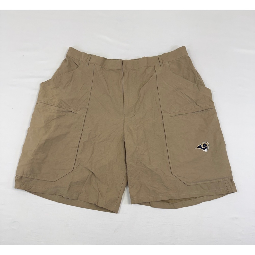 Vtg NFL Onfield Reebok Rams Shorts Mens 3XL Khaki Tan Sideline Coaching Cargo